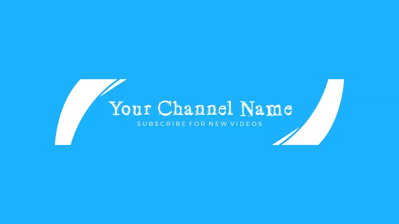Bright Blue Background with Stylish Channel Name YouTube Banner Template