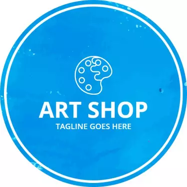 Bright Blue Creative Painting Artist Business Card Template