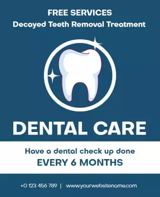 Bright Blue Dental Care Check-Up Reminder Poster Template
