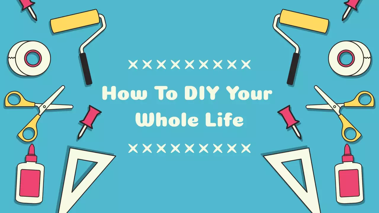 Bright Blue DIY Project Ideas for Your Life YouTube Banner Template