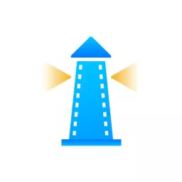 Bright Blue Lighthouse Design Symbolizing Entertainment Logo Template