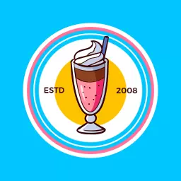Bright Blue Milkshake Design Showcasing Delicious Treats Logo Template