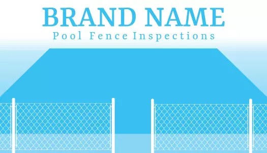 Bright Blue Pool Fence Inspections Visiting Card Template