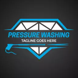 Bright Blue Pressure Washing Services for Clean Surfaces Logo Template