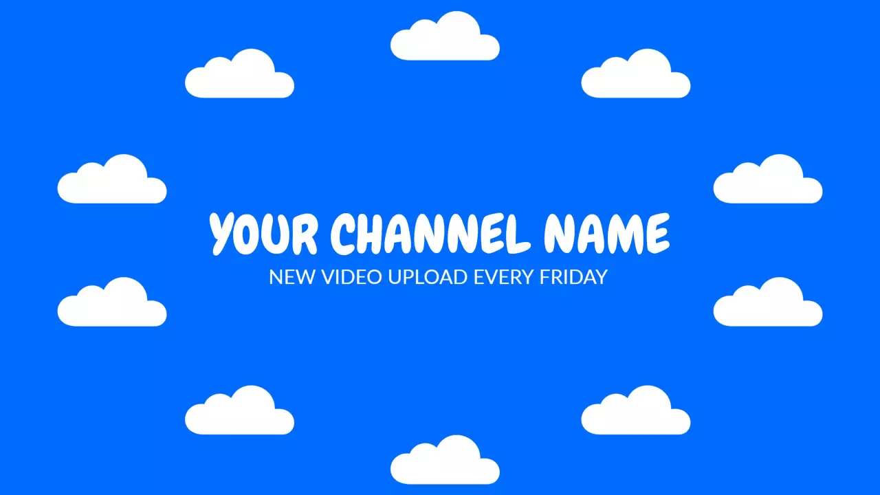 Bright Blue Sky with White Clouds YouTube Channel Banner Template