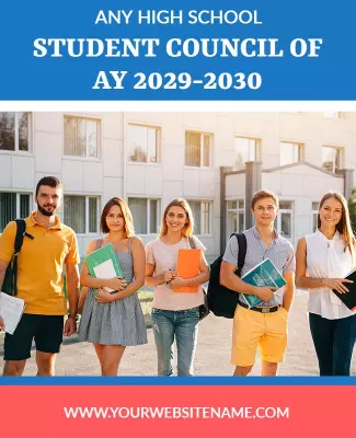 Bright Blue Student Council Membership Announcement Poster Template