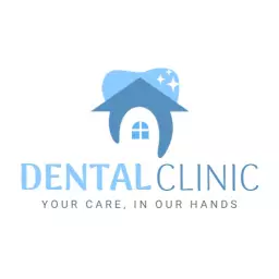 Bright Blue Tooth Design Emphasizing Dental Care Logo Template
