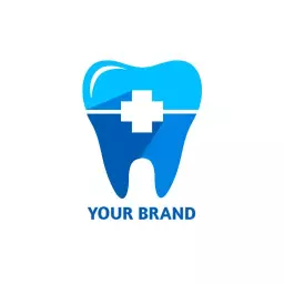 Bright Blue Tooth Design Representing Dental Care Logo Template
