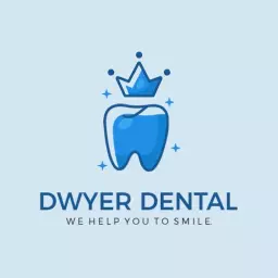 Bright Blue Tooth Design Showcasing Premium Dental Care Logo Template