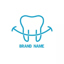 Bright Blue Tooth Design Symbolizing Dental Care Logo Template