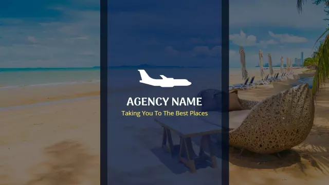 Bright Blue Travel Agency Services Overview Presentation Template