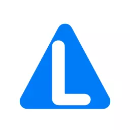 Bright Blue Triangle Shape Featuring Letter L Alphabet Logo Template