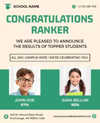 Bright Celebration of Top Achievers Recognition Poster Template