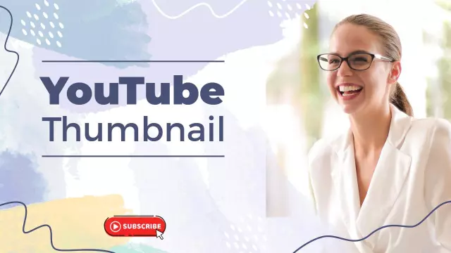 Bright Colorful Abstract Design YouTube Thumbnail Template