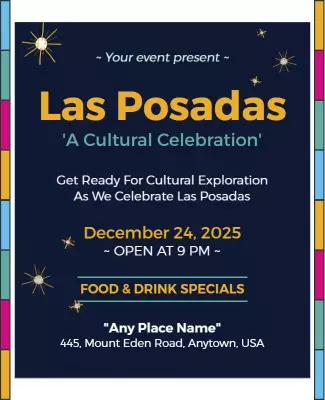 Bright Colorful Cultural Exploration Celebrating Las Posadas Poster Template