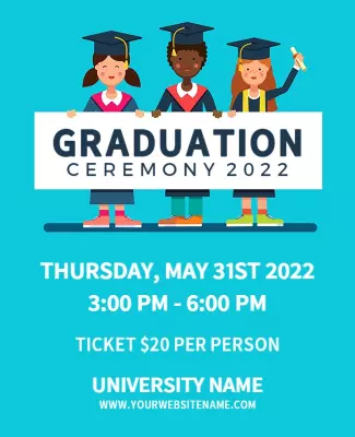 Bright Colorful Graduation Ceremony Celebration Poster Template