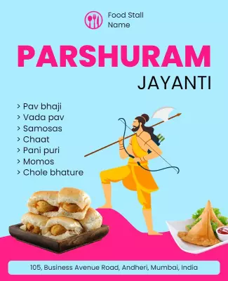 Bright Colorful Indian Street Food Festival Poster Template