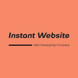 Bright Coral Background Showcasing Instant Website Development Logo Template