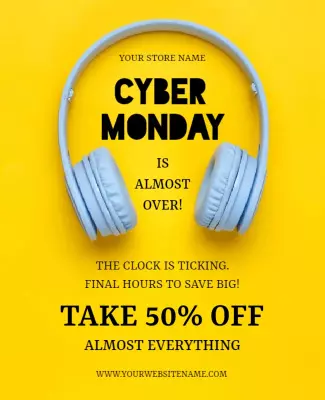 Bright Gold Cyber Monday Flyer Template