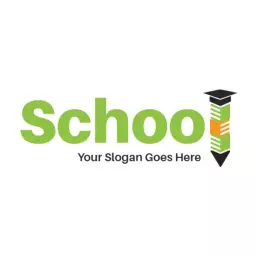 Bright Green and Black Pencil Emphasizing School Learning Logo Template