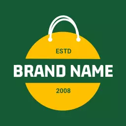 Bright Green and Yellow Circular Bag Design with Established Logo Template