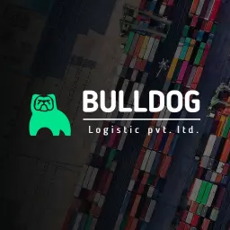 Bright Green Bulldog Design Representing Logistic Services Logo Template