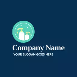 Bright Green Design Featuring Dishwashing Liquid Elements Logo Template