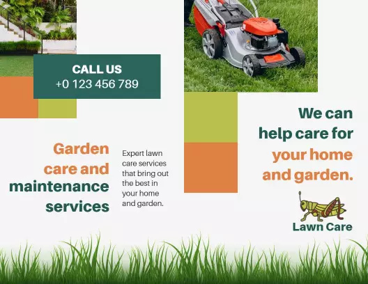Bright Green Lawn Care and Garden Maintenance Services Brochure Template