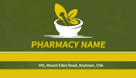 Bright Green Pharmacy Professional Services Business Card Template