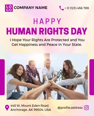 Bright Inclusivity Theme for Human Rights Day Poster Template