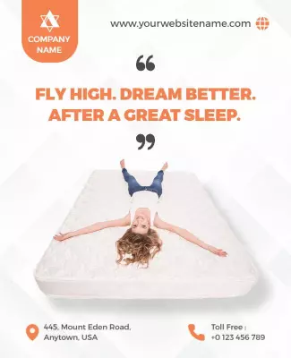 Bright Inspirational Sleep and Wellness Promotion Poster Template