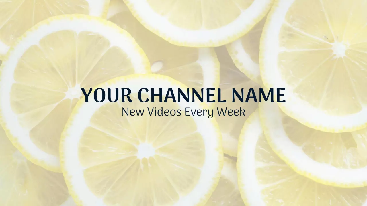 Bright Lemon Slice Background with Freshness Theme YouTube Banner Template