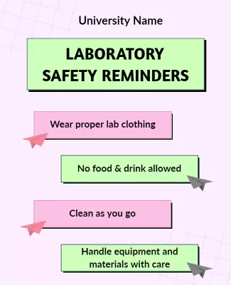 Bright Minimalist Laboratory Safety Reminders Poster Template