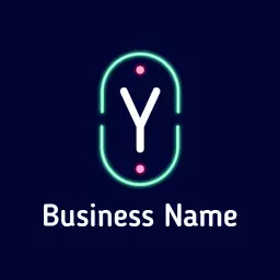 Bright Neon Green and Pink Business Branding Logo Template
