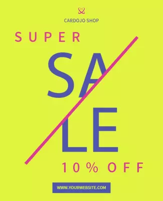 Bright Neon Sale Announcement with Bold Typography Poster Template