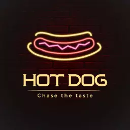 Bright Neon Style Hotdog Logo with Eye-Catching Design Logo Template