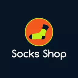 Bright Orange and Green Sock Design for Socks Shop Logo Template