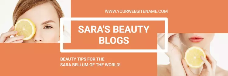 Bright Orange Background for Beauty Tips Blog Banner Template