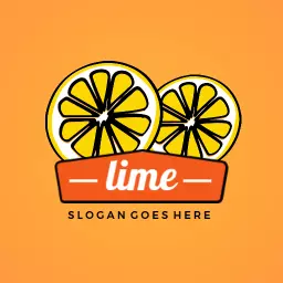 Bright Orange Background with Refreshing Lime Slices Logo Template