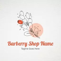 Bright Orange Barberry Illustration for Fruit Logo Template