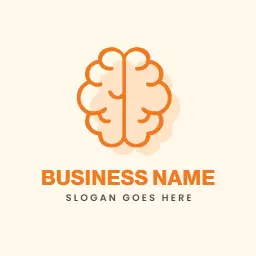 Bright Orange Brain Design Symbolizing Cognitive Services Logo Template