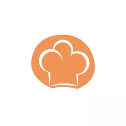 Bright Orange Chef Hat Design for Culinary Arts Logo Template