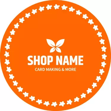 Bright Orange Floral Design for Craft Shop Business Card Template
