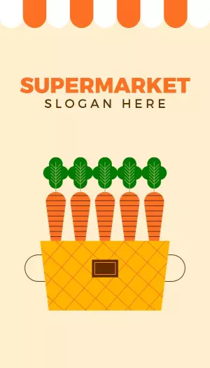 Bright Orange Fresh Produce Supermarket Business Card Template