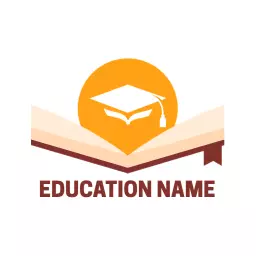 Bright Orange Graduation Cap Emphasizing Educational Success Logo Template