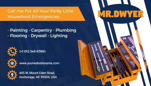Bright Orange Handyman Services Professional Business Card Template