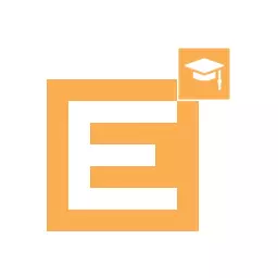 Bright Orange Square Design Focusing on Educational Themes Logo Template