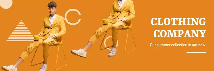 Bright Orange Summer Fashion Showcase for Clothing Company Banner Template