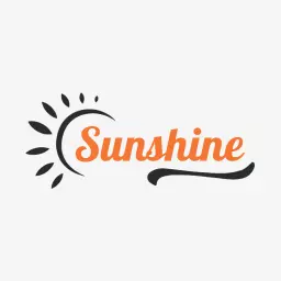 Bright Orange Sunshine Design with Playful Elements Logo Template