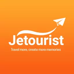 Bright Orange Typography Highlighting Travel and Adventure Logo Template